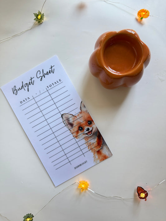 Budget Sheet Baby Fox