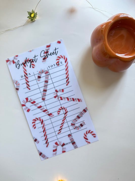 Budget Sheet Candy Canes