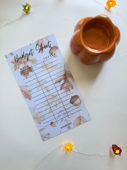 Budget Sheet Foglie e Ghiande
