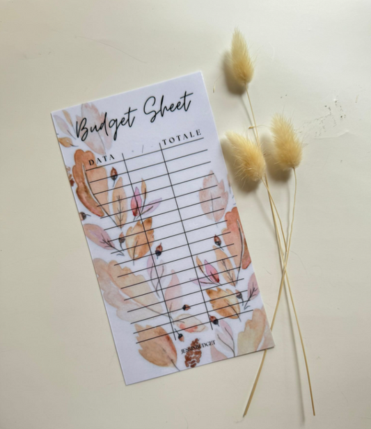 Budget Sheet AUTUMN