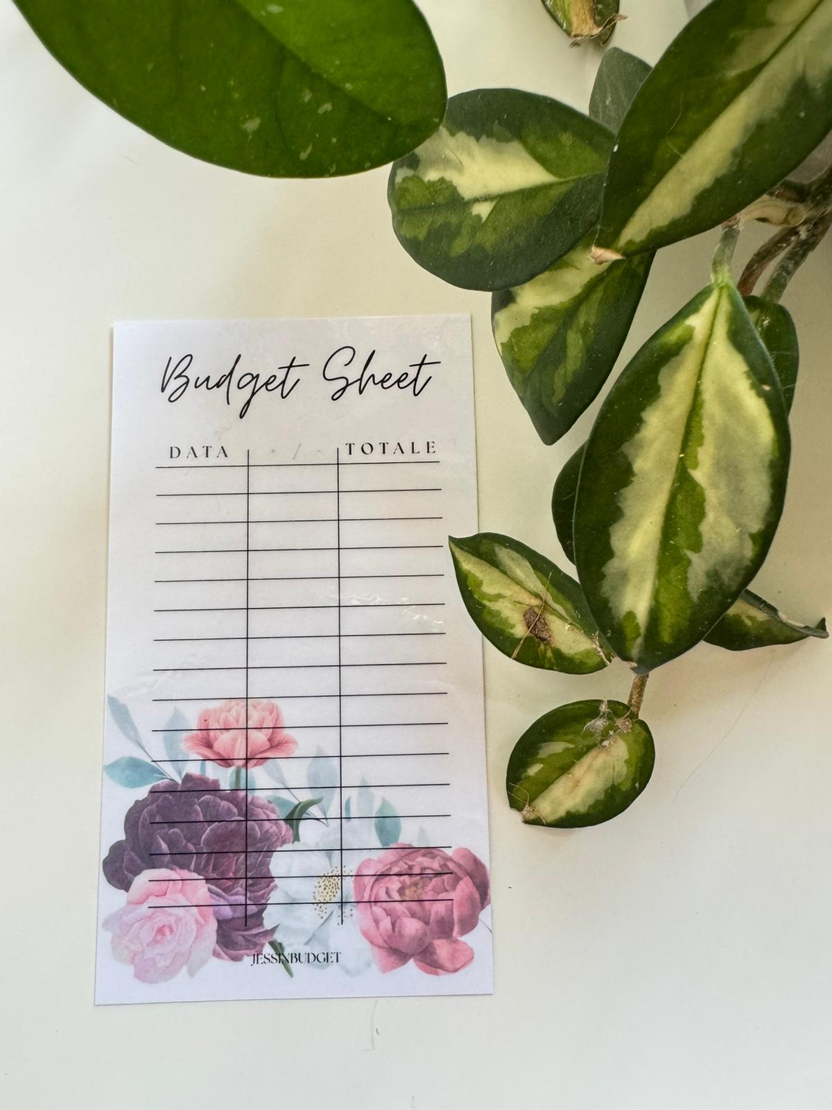 Budget Sheet PEONIA