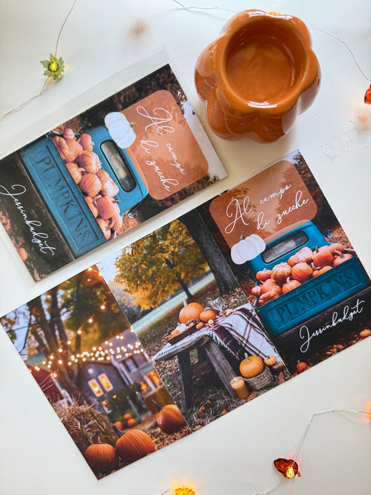 Challenge a cartoncino: al campo di zucche A6