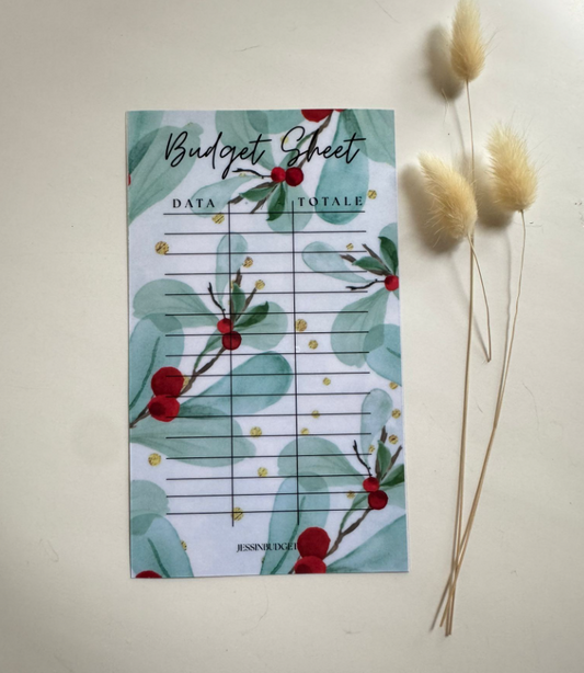 Budget Sheet HOLLY
