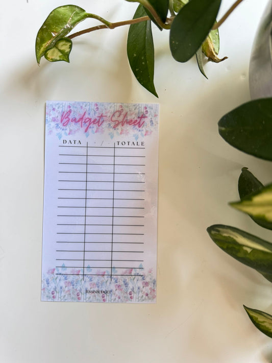 Budget Sheet DAFNE